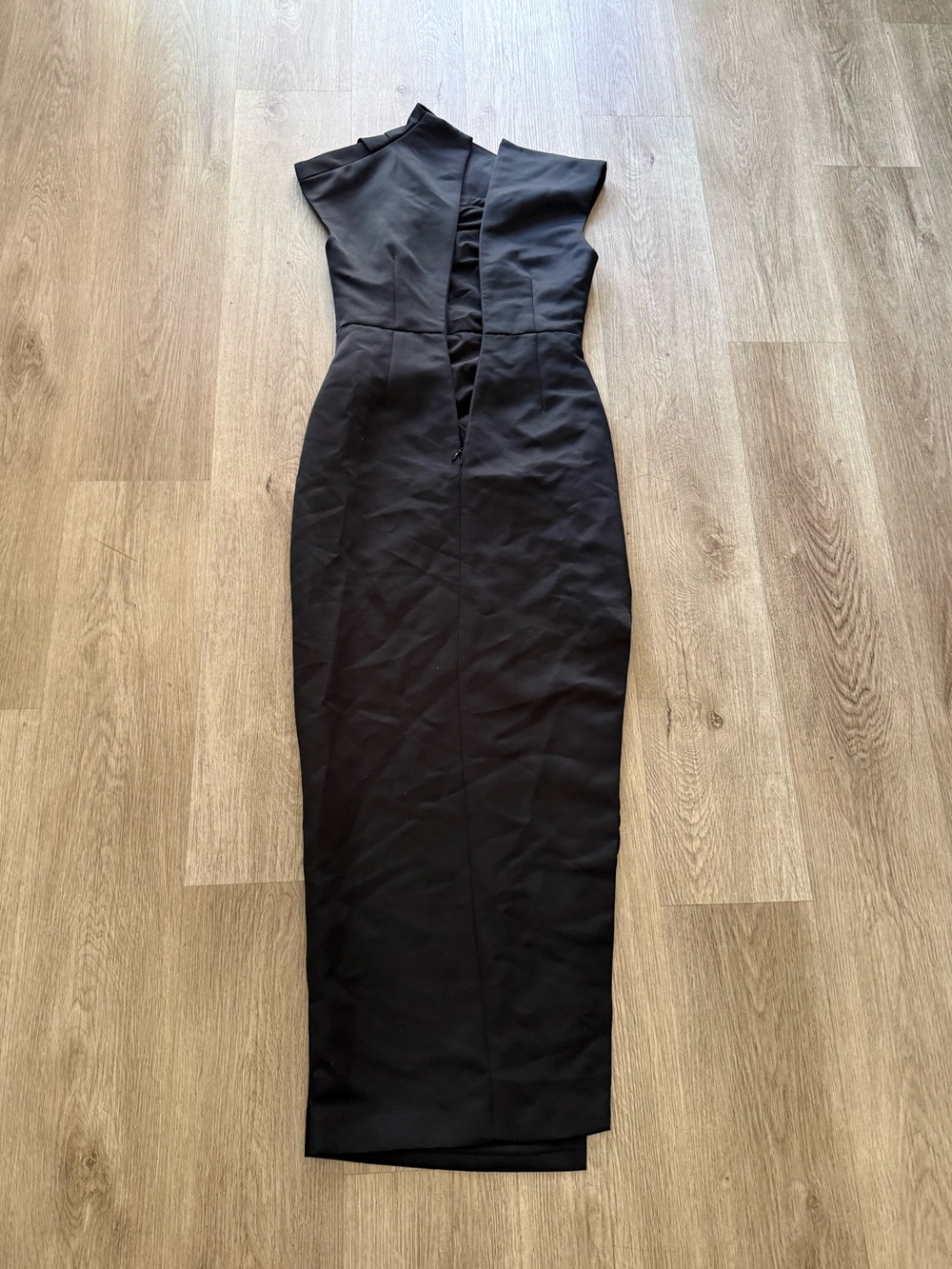 elliatt azelie black & pink floral asymmetrical satin draped gown dress XS NEW - Picture 8 of 13